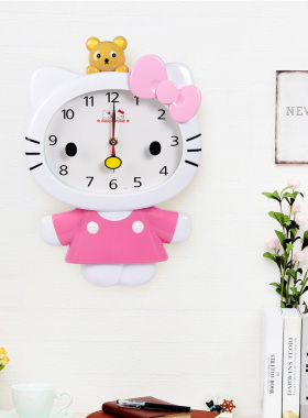 Hello Kitty 凯蒂猫 KT  美乐蒂 可爱卡通 造型超静音 挂钟 包邮