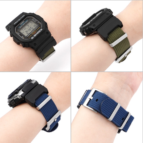 适卡西殴ga110尼龙帆布表带2100|DW5600|6900|GW5610 GD100手表带