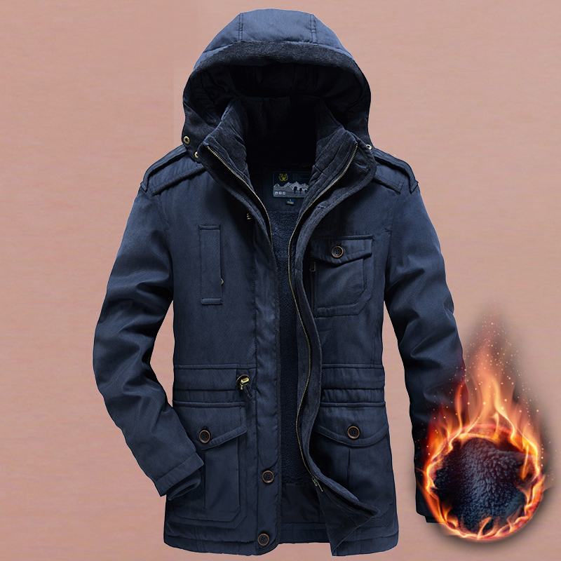 冬季加绒加厚活里活面宽松棉衣男户外速干多袋工装外套纯棉棉服潮