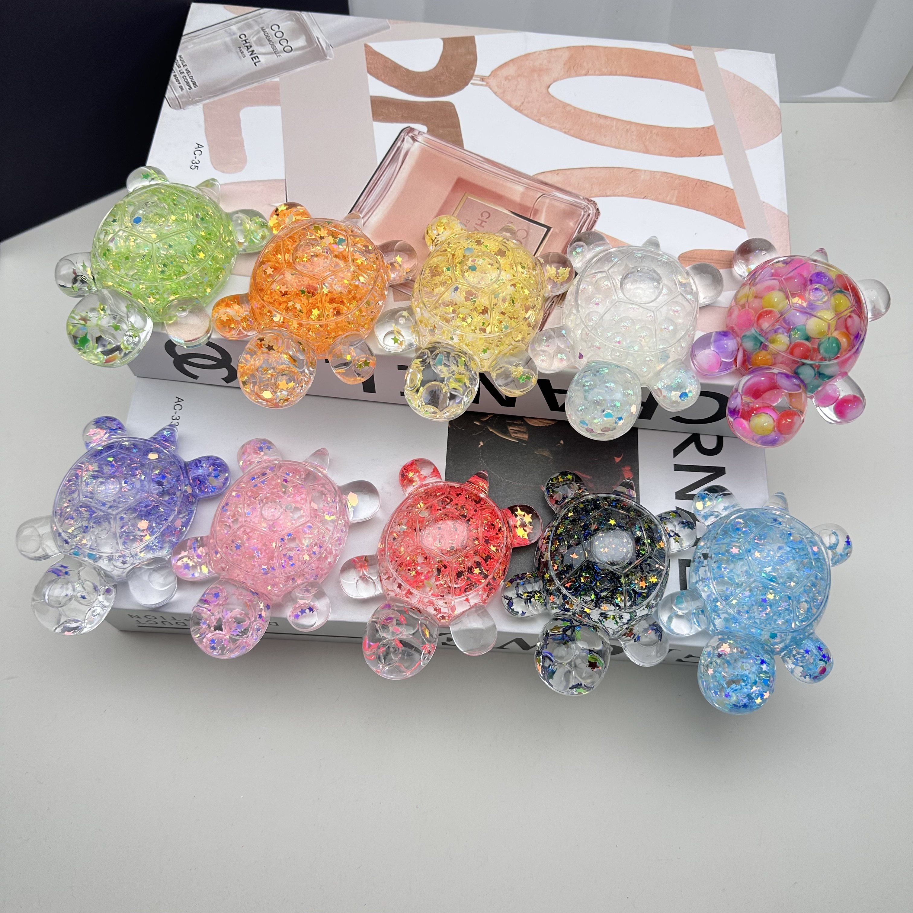 亚克力流沙泡珠夜光乌龟DIY透明装饰摆件卡通小乌龟儿童玩具地摊,家居饰品,桌面摆件,淘宝优惠券,粉丝福利购,淘宝优惠卷