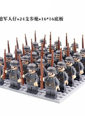 跨境新款积木拼装积木人仔起义军人仔八路小人偶益智人仔24人套餐