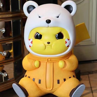 宠物小精灵1:1大号坐姿海贼王GK楚楚可怜皮卡丘COS贝波熊奶糖手办