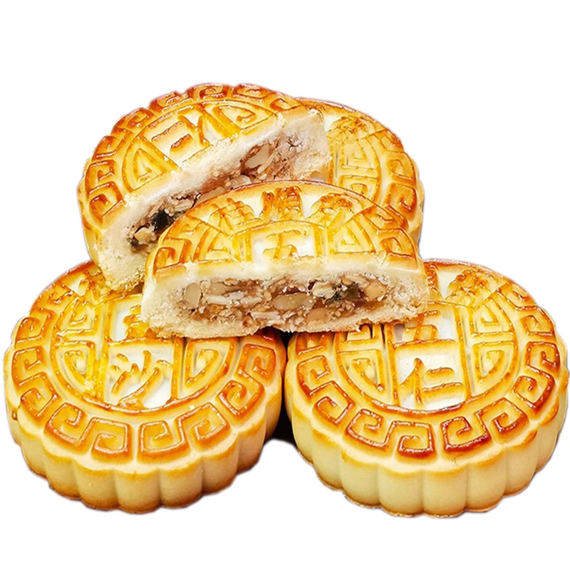 天津清真桂顺斋提浆月饼五仁枣泥
