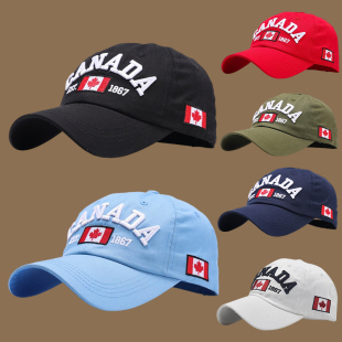 字母CANADA棒球帽男女加拿大潮牌鸭舌帽纯棉夏遮阳防晒帽运动帽子