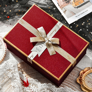 礼物盒生日伴手礼盒结婚包装 盒子高档红色礼品盒大号新婚礼盒空盒