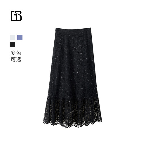 【超值特价】GOLDEN BARRY春夏浪漫亮片蕾丝半身裙310156