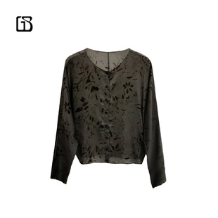 【超值特价】GOLDEN BARRY100桑蚕丝国风印花开衫上衣213085