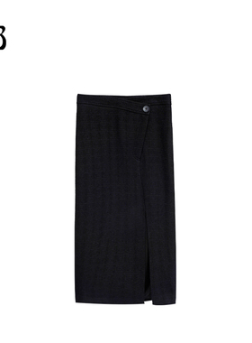 【超值特价】GOLDEN BARRY精纺羊毛前开衩长款半裙313005