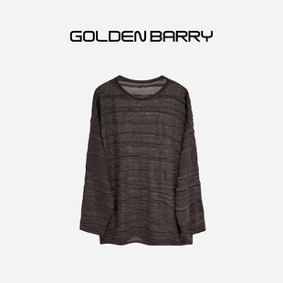 GOLDEN BARRY卷边圆领针织上衣246393 惊喜四折