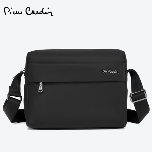Pierre Cardin/皮尔卡丹男士横版斜挎单肩背包休闲通勤书包防水包