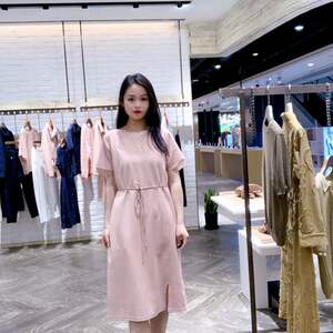 LanaFaY 女士优雅气质短袖连衣裙L3X453