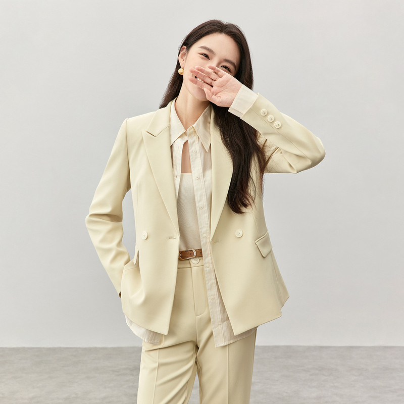 尚都比拉年秋季西装外套九分铅笔裤职业面试套装女高级感