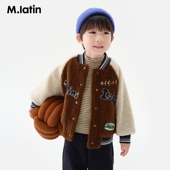 马拉丁童装 儿童棉服冬男小童贴布绣花保暖棒球外套