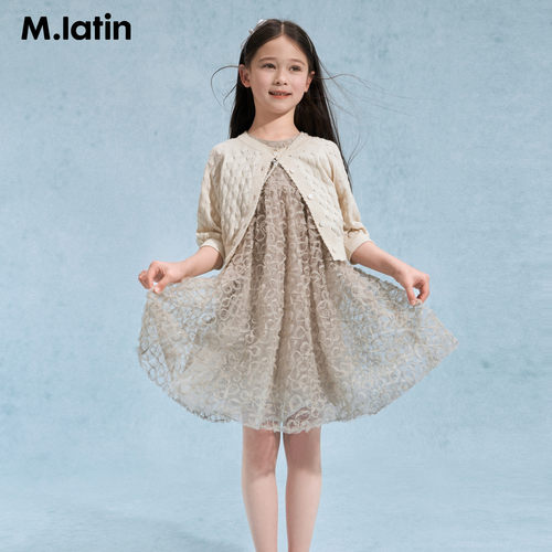 马拉丁童装毛衣 女大童七分袖毛衣开衫