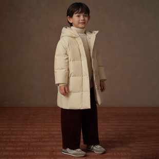 哈齿童装冬季儿童羽绒服中长款上衣男童女童连帽羽绒外套加厚保暖
