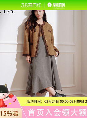 TATA他她靴子女羊皮秋冬款英伦工装靴厚底马丁靴真皮短靴WXB06DD5