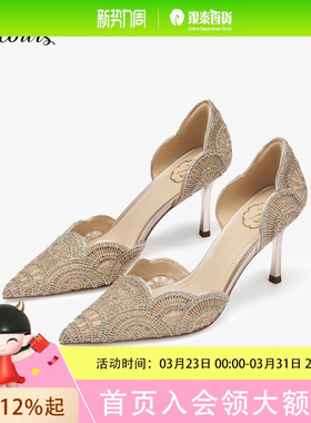 73hours女鞋蔷薇少女2025秋季尖头宴会高跟鞋