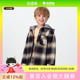 商场同款 男童格子衬衫 PawinPaw卡通小熊童装 款 棉服 25年冬季