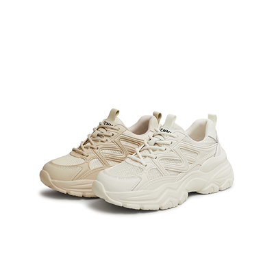 天美意复古厚底老爹鞋运动鞋女小白休闲鞋2025款BF794BM5