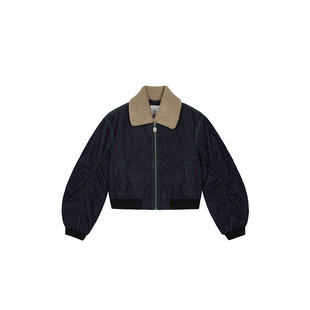 ASH女装秋季GRUNGE BIS复古水洗翻领短款牛仔夹克AP3E1FA9011