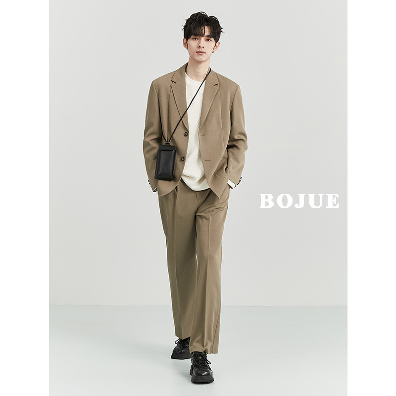 高级感休闲西装男单西春秋季纯色韩版便服雅痞帅气通勤外套