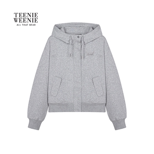 TeenieWeenie小熊女装卫衣2025秋季新款休闲舒适时髦短款连帽外套TTMZ254902W
