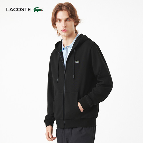 LACOSTELacoste男装25秋季新款纯色简约连帽拉炼卫衣外套|SH9809
