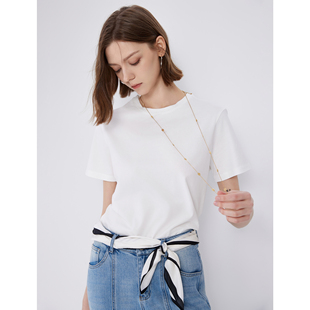 百家好纯色短袖 House Basic T恤女正肩内搭打底衫 匠心工坊