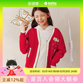 排扣毛织开衫 FILA斐乐儿童童装 女中大童新年款 2026年春季 K12G614402 毛衫