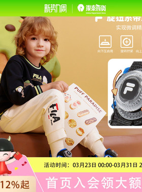 FILA斐乐儿童童鞋运动鞋2026春季男女童小童旋钮扣泡芙闪灯鞋K14B611606