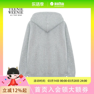 TeenieWeenie小熊女装卫衣2025秋简约休闲宽松舒适连帽外套