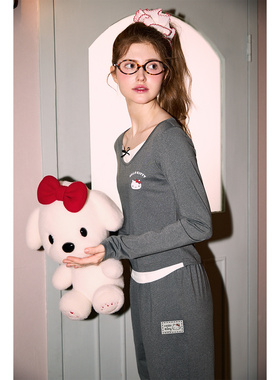 【HelloKitty联名】睡衣女秋冬长袖高级感可外穿休闲家居服女士825326211H05