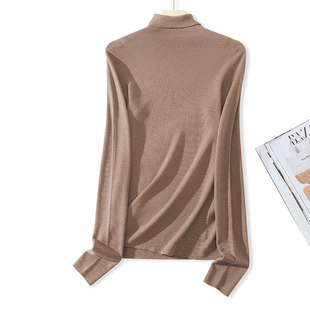 100%精纺羊毛190g 羊毛衫 秋季 百搭纯色两翻领保暖薄款 9K0JR3A016 女式 KCOR