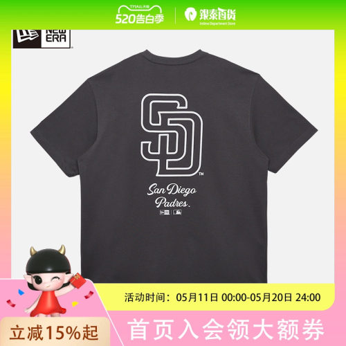 New Era纽亦华2024款MLB简约印花短袖T恤情侣透气潮流14179156
