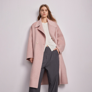 百家好气质温柔风双面呢羊毛大衣长款 Basic House