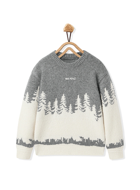 MINIPEACE太平鸟童装男童撞色刺绣套头毛衣冬针织衫