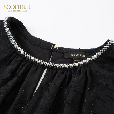 Scofield女士领口珠链衬衫上衣SFBAF24040