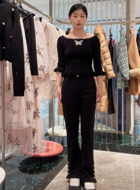 COVEN GARDEN/哥文花园 女时尚黑色显瘦长裤CLA1063160