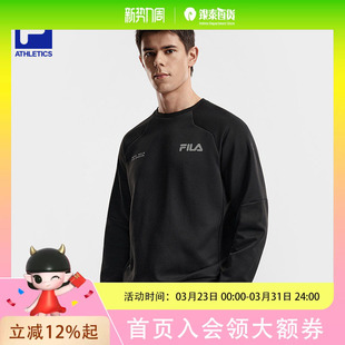 上衣A11M611210F 健身运动舒适针织长袖 FILA 斐乐官方男子套头卫衣2026春新款