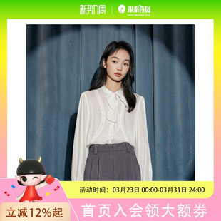 上衣衬衣Z01A610300 女 PIT 圆领蝴蝶结衬衫