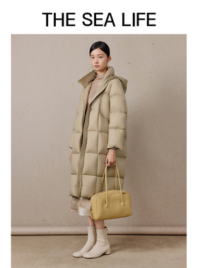 THESEALIFE欧海一生 白鸭绒羽绒服24冬连帽蓬松外套T5192AB18152
