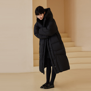 哈齿小姐 重磅一件过冬系列大被子高充绒90白鸭绒连帽长款羽绒服