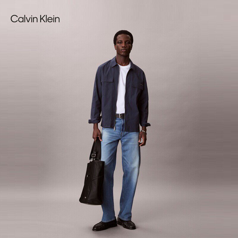 CK Jeans26春夏新男士休闲通勤大口袋双拉链翻领衬衫式外套4RF103G