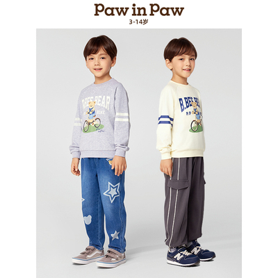 【索罗娜】PawinPaw卡通小熊童装25年春季款男童圆领插肩袖卫衣