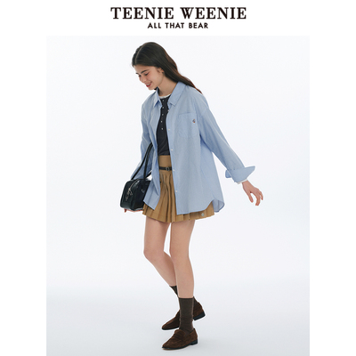 TEENIE WEENIE小熊女装休闲宽松版条纹衬衫TTYA25M301Z