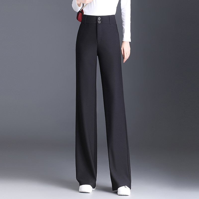 KCOR女士秋款上新纯色高腰垂感直筒显瘦气质通勤休闲西裤9K0ST39518