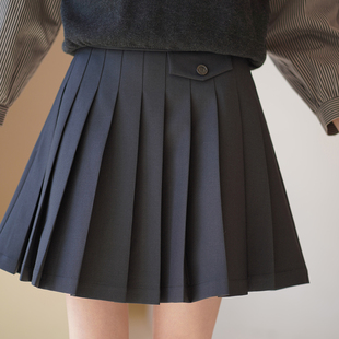 哈齿小姐 甜酷人设半身裙学院风短款灵动减龄百褶高腰显瘦A字裙子