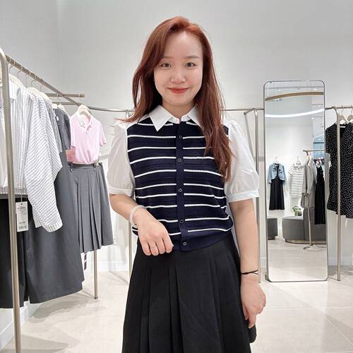 诗凡黎女士简约时尚针织拼接服装3F8131981