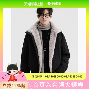 {座山雕毛绒领}伯爵卓尔25冬季复古风加厚羽绒服短款男士保暖外套