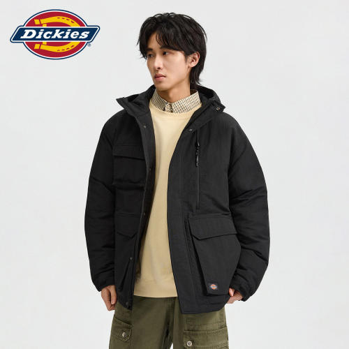 Dickies帝酷适26年冬季多口袋潮流工装外套美式工装风连帽羽绒服DK0A885Z-XIN